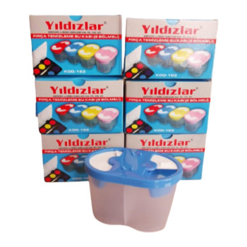 YILDIZLAR İKİ BÖLMELİ FIRÇA TEMİZLEME SU KABI YILDIZLAR İKİ BÖLMELİ FIRÇA TEMİZLEME SU KABI