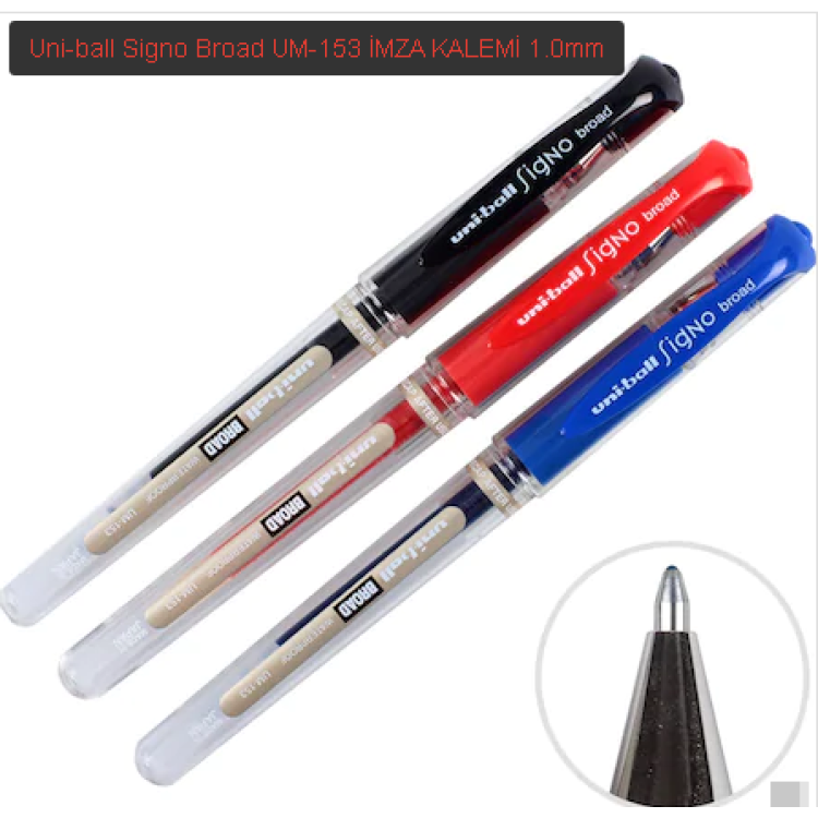 Uniball Signo Broad UM153 İMZA KALEMİ 1.0mm (BOX12) SİYAH