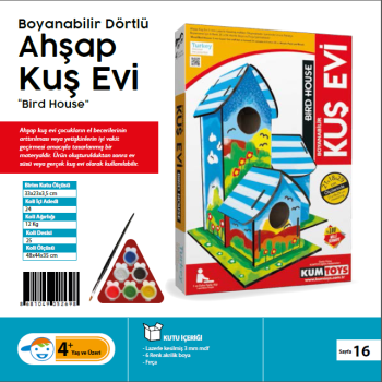 KUMTOYS AHŞAP KUŞ EVİ 3 LÜ