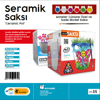 KUMTOYS SERAMİK SAKSI SADE/ANNELER GÜNÜ