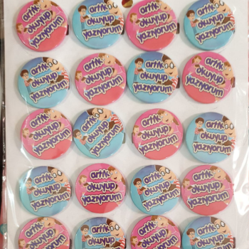 Artık Okuyup Yazıyorum Yazılı Rozet 20'li