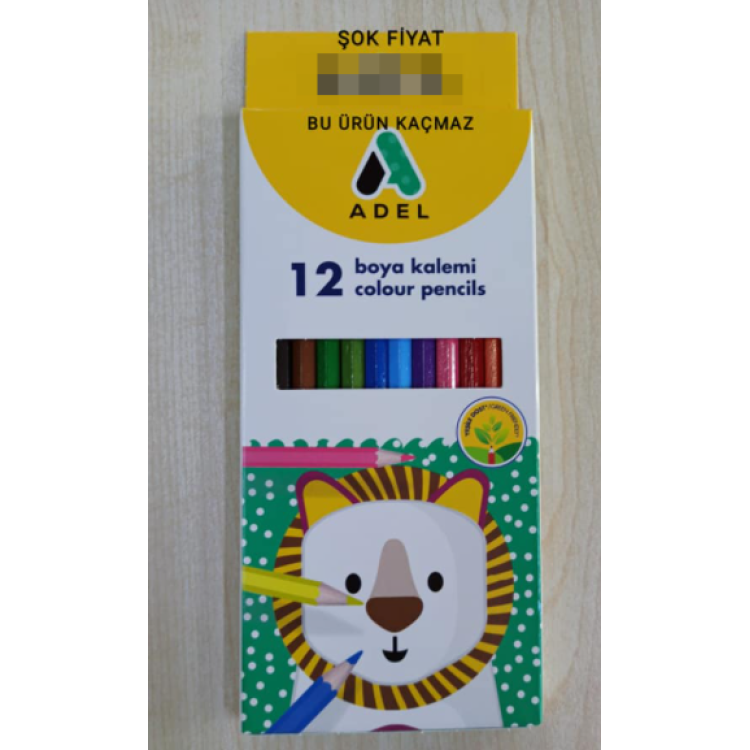 Adel 12 Renk KuruBoya Kalemi Uzun