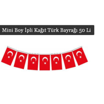 Mini İpli Kağıt Bayrak 40li -Ay Yıldız- 10lu lastikli *23nisan Mini İpli Kağıt Bayrak 40li -Ay Yıldız- 10lu lastikli *23nisan