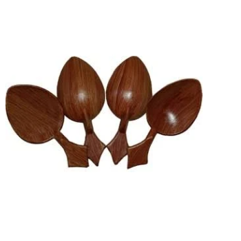 PLASTİK KISA OYUN (RİTİM) KAŞIĞI 48Lİ kaşık (ahşap görünümlü) *23nisan