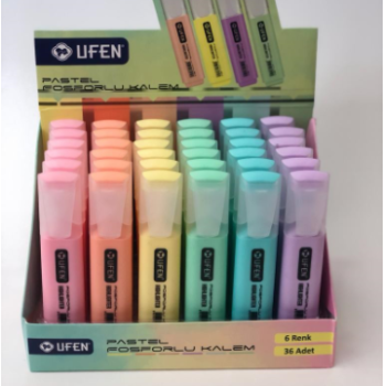 UFEN FOSFORLU İŞARET KALEMİ 36LI PASTEL UFEN FOSFORLU İŞARET KALEMİ 36LI PASTEL
