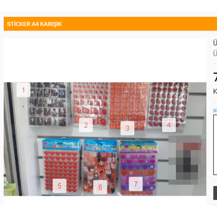 STİCKER A4 KARIŞIK