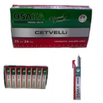 OSAKA 75 mm CETVELLİ KURŞUN KALEM UCU 0.7 mm 24 LÜ min OSAKA 75 mm CETVELLİ KURŞUN KALEM UCU 0.7 mm 24 LÜ min