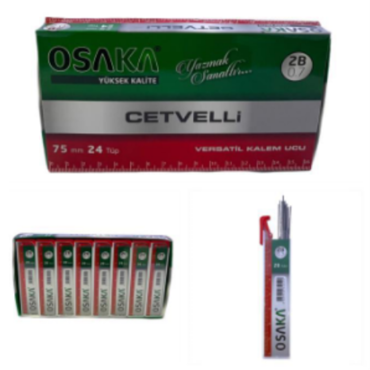OSAKA 75 mm CETVELLİ KURŞUN KALEM UCU 0.7 mm 24 LÜ OSAKA 75 mm CETVELLİ KURŞUN KALEM UCU 0.7 mm 24 LÜ