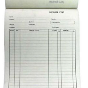 SİPARİŞ FİŞİ 3/50 NORMAL SİPARİŞ FİŞİ 3/50 NORMAL