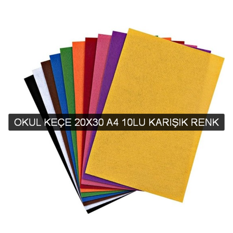 OKUL KEÇE A4 20X30 10LU KARIŞIK RENK