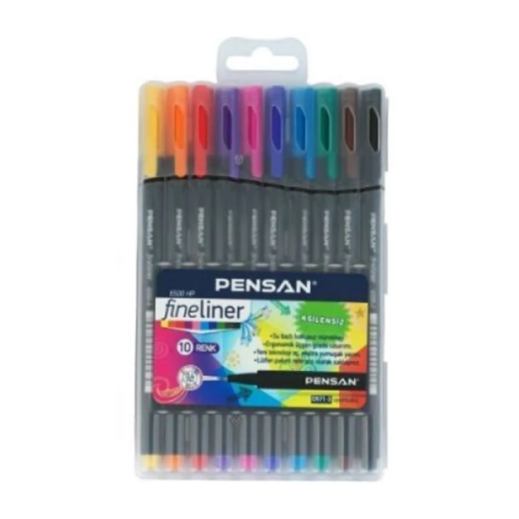 PENSAN 6500HP FİNELİNER RENKLİ PLASTİK KUTU 10LU