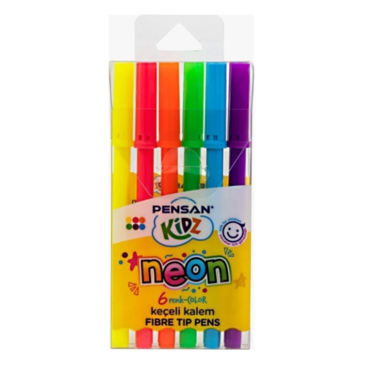 PENSAN 6 RENK NEON KESİK UÇ İŞARETLEME KALEMİ 24LÜ