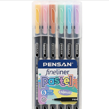 PENSAN 6200 FİNELİNER PASTEL 6 LI PVC KUTU PENSAN 6200 FİNELİNER PASTEL 6 LI PVC KUTU