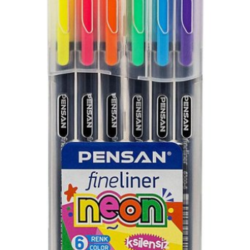 PENSAN 6300 FİNELİNER 6 LI NEON PVC KUTU PENSAN 6300 FİNELİNER 6 LI NEON PVC KUTU