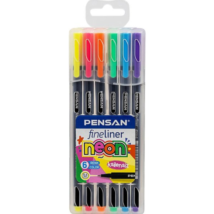 PENSAN 6300 FİNELİNER 6 LI NEON PVC KUTU