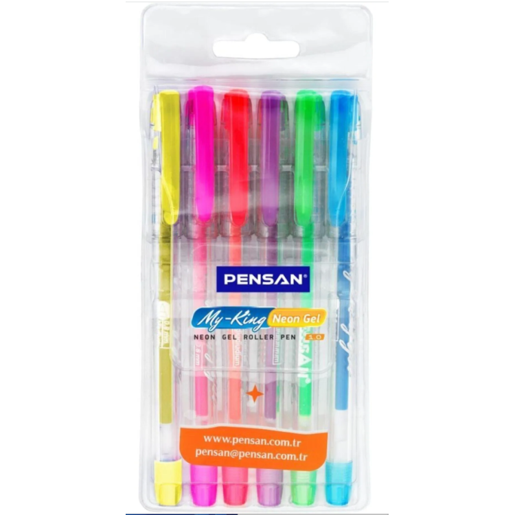 PENSAN MY-KİNG NEON JEL KALEM 6 LI SET FOSFORLU