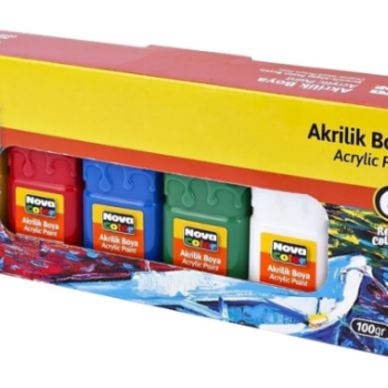 NOVACOLOR AKRİLİK BOYA ŞİŞE 100 gr 6lı NOVACOLOR AKRİLİK BOYA ŞİŞE 100 gr 6lı