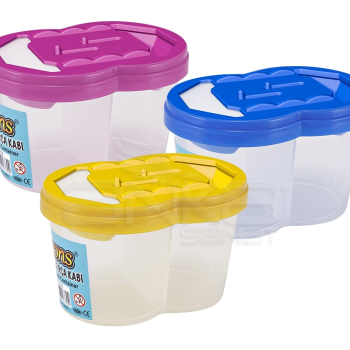 BRONS BR-256 ÖĞRENCİ BÖLMELİ FIRÇA KABI SULU BOYA (BOX12)