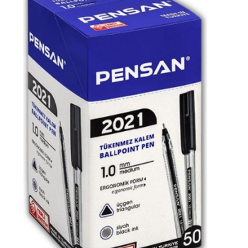 PENSAN ŞEFFAF ÜÇGEN 2021 TÜKENMEZ KALEM SİYAH50 Lİ