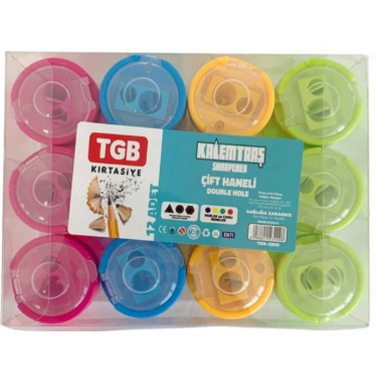 TGB-3200 ÇİFT HAZNELİ KALEMTRAŞ 12Lİ