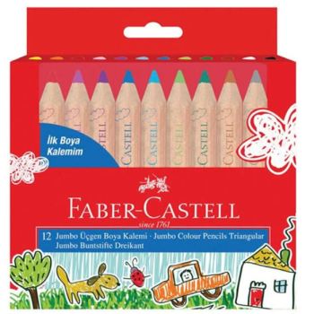 FABER KURU BOYA KALEMİM JUMBO ÜÇGEN 12 RENK FABER KURU BOYA KALEMİM JUMBO ÜÇGEN 12 RENK