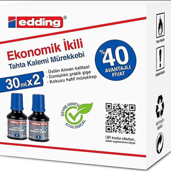 EDDİNG BT-30 TAHTA KALEMİ MÜREKKEP MAVİ 2Lİ EDDİNG BT-30 TAHTA KALEMİ MÜREKKEP MAVİ 2Lİ