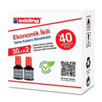 EDDİNG BT-30 TAHTA KALEMİ MÜREKKEP KIRMIZI 2Lİ EDDİNG BT-30 TAHTA KALEMİ MÜREKKEP KIRMIZI 2Lİ