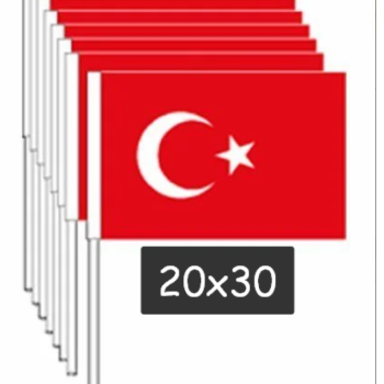 Battal Çıtalı Kağıt Bayrak 40lı -Ay Yıldız- büyük boy sopalı *23nisan Battal Çıtalı Kağıt Bayrak 40lı -Ay Yıldız- büyük boy sopalı *23nisan