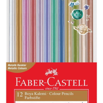 FABER ÜÇGEN KURU BOYA KALEMİ METALİK 12 RENK FABER ÜÇGEN KURU BOYA KALEMİ METALİK 12 RENK