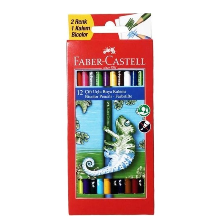 Faber-Castell Bicolor Çift Uçlu Boya Kalemi 12li 24 Renk 5171000003