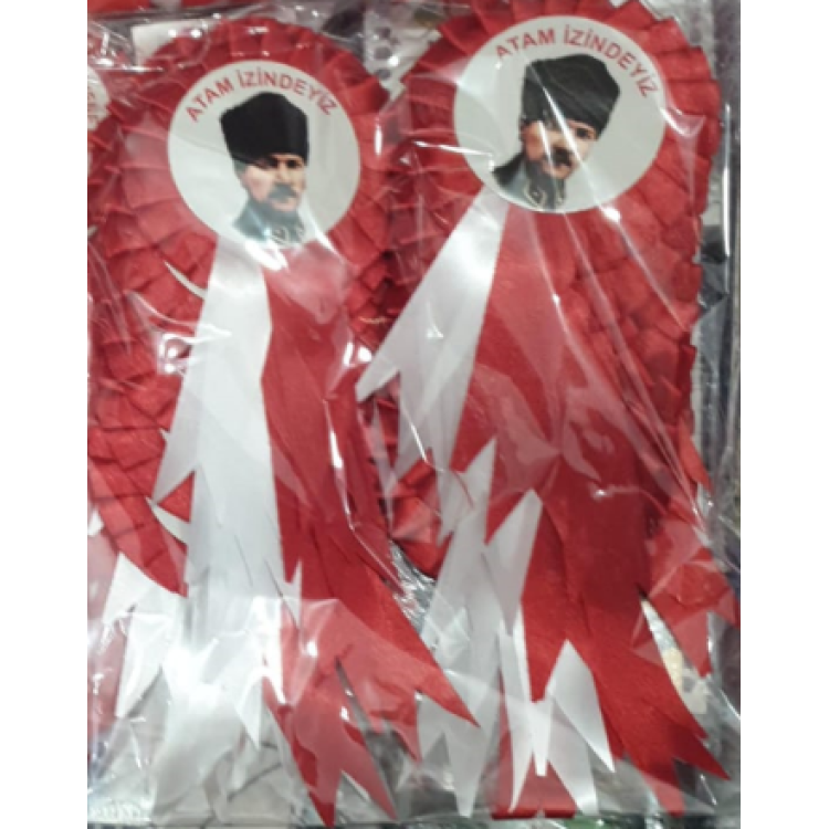 ATATÜRK ATAM İZİNDEYİZ YAKA KOKART 25Lİ