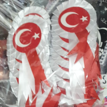 TÜRK BAYRAK YAKA KOKART 25Lİ *23nisan