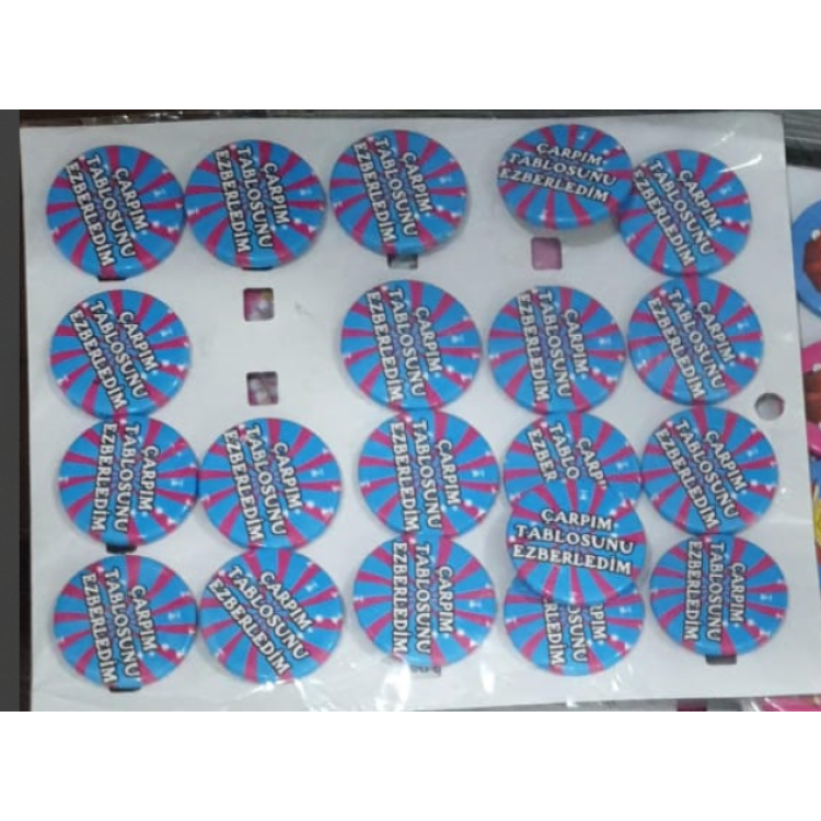 MOTİVASYON ROZETLERİ 20Lİ çarpım tablosunu ezberledim