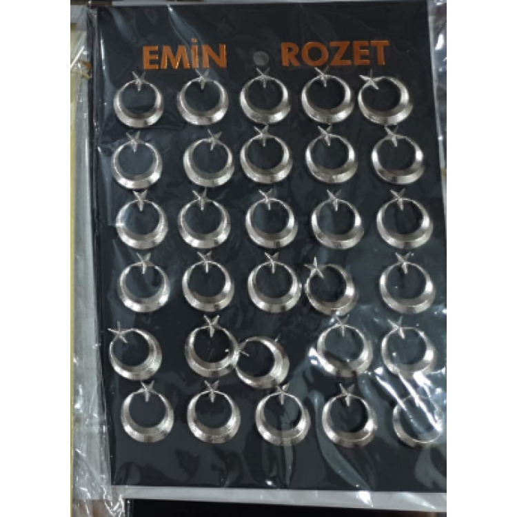 METAL YAKA ROZETİ GÜMÜŞ AYILDIZ 30LU
