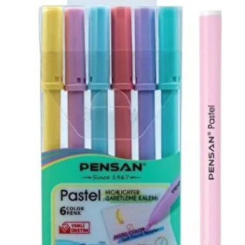 PENSAN 6 RENK PASTEL KESİK UÇ İŞARETLEME KALEMİ 24 PENSAN 6 RENK PASTEL KESİK UÇ İŞARETLEME KALEMİ 24