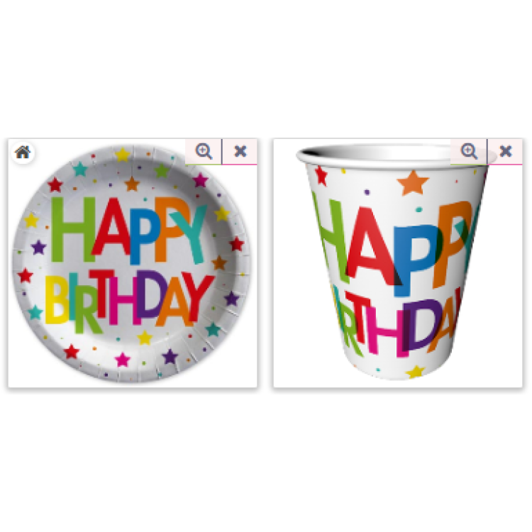 Tabak-Bardak Superstar Bırthday 8li