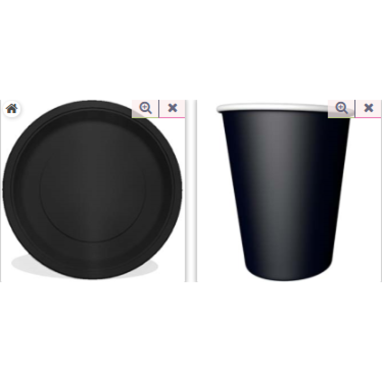 Tabak-Bardak Siyah 8li