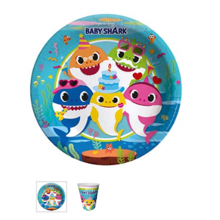 Tabak-Bardak Lisanslı Baby Shark 8li