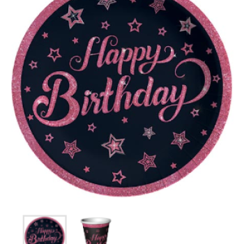Tabak-Bardak Pink Stars 8'li Tabak-Bardak Pink Stars 8'li