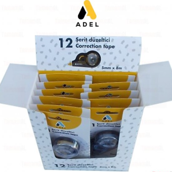 ADEL ŞERİT DÜZELTİCİ 5MMX8CM 12Lİ DAKSİL-TİPEX ADEL ŞERİT DÜZELTİCİ 5MMX8CM 12Lİ DAKSİL-TİPEX