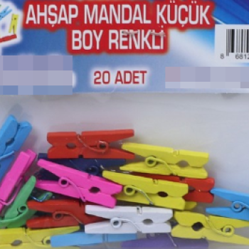 Ahşap Renkli Mandal (Küçük Boy 20'Li) Ahşap Renkli Mandal (Küçük Boy 20'Li)