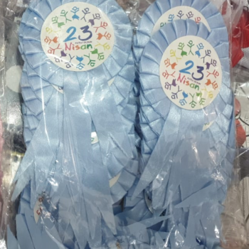 23 NİSAN YAKA KOKART KURDELELİ 25Lİ MAVİ