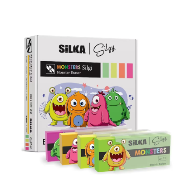 SİLKA MONSTER SİLGİ 4 RENK 20 Lİ