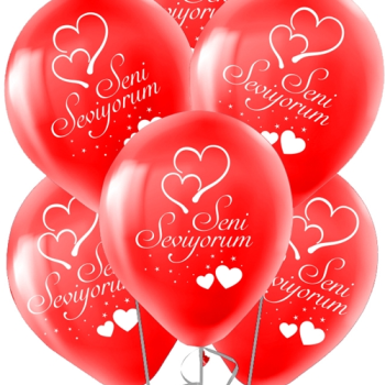 Pastel Balon Baskılı 100lü -Seni Seviyorum- Pastel Balon Baskılı 100lü -Seni Seviyorum-