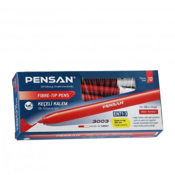 PENSAN 3003 OFİS TİPİ KEÇELİ KALEM KIRMIZI 10LU PENSAN 3003 OFİS TİPİ KEÇELİ KALEM KIRMIZI 10LU