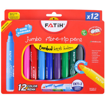 FATİH 34260 TOMBUL JUMBO KEÇELİ KALEM 12 RENK (BOX6) FATİH 34260 TOMBUL JUMBO KEÇELİ KALEM 12 RENK (BOX6)