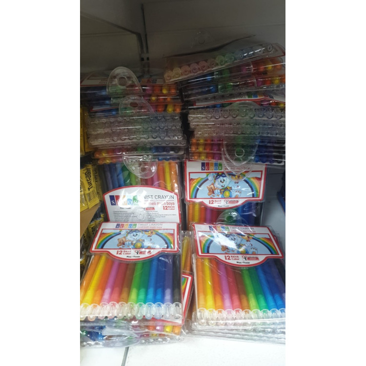 SÜDOR YB08 ÇEVİRMELİ MUM BOYA 12 RENK *K