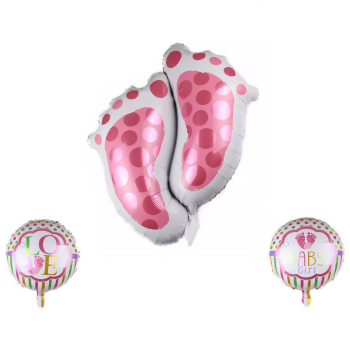 Ayak İzi Pembe 3’lü Set Folyo Balonu -helyum Ayak İzi Pembe 3’lü Set Folyo Balonu -helyum