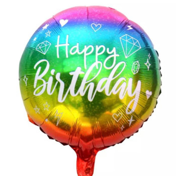 18″ Yuvarlak H1 45cm Folyo Balon Happy Birthday 18″ Yuvarlak H1 45cm Folyo Balon Happy Birthday