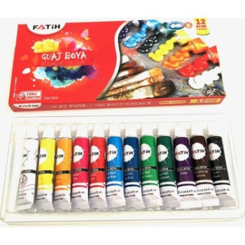 Fatih Guaj Boyası Tüplü 12 Renk 12ml Fatih Guaj Boyası Tüplü 12 Renk 12ml